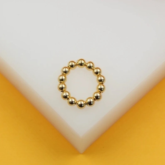 2/$30 New 18K Gold Filled Beaded Ring Stackable Handmade - Picture 2 of 4
